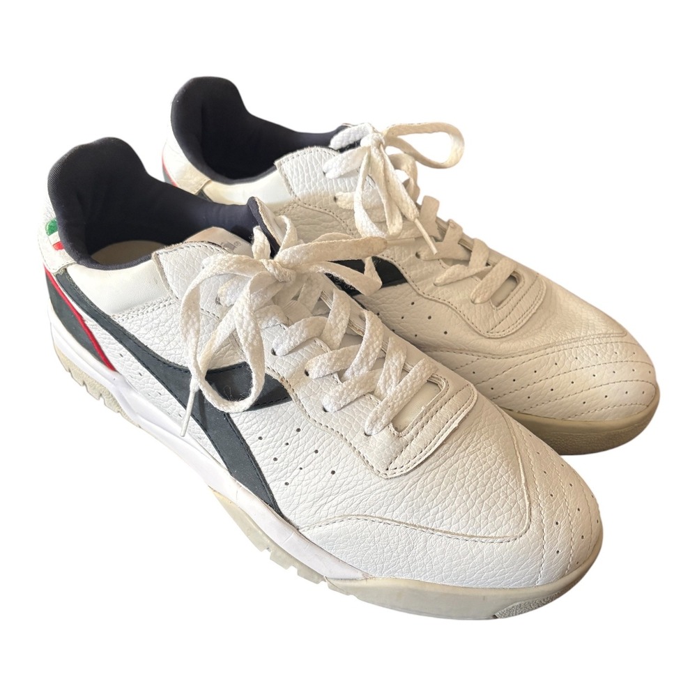 Diadora Heritage B.Elite Mens White Leather Sneakers Italian Flag 11 175990 - Picture 3 of 8